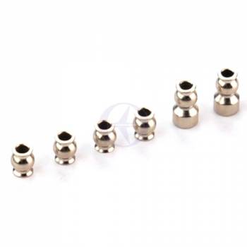 Kugelköpfe, Stahl, 3mm Bohrung, Set (6)