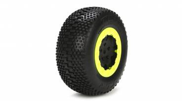 Tire with Foam, White, Mounted (2): 22SCT RTC