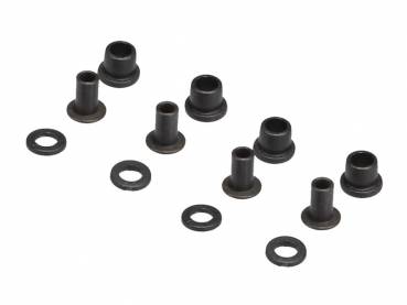 Mounting Hardware set for One-Piece CNC Shock Cap. (4pcs, plastic shim and bushing, steel bushing)