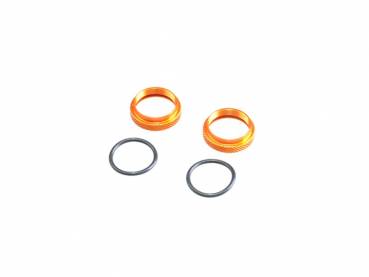 THE JQ Products 16mm Rideheight Adjustment Nut for  Shocks and O-ring 2pcs  (White Edition)